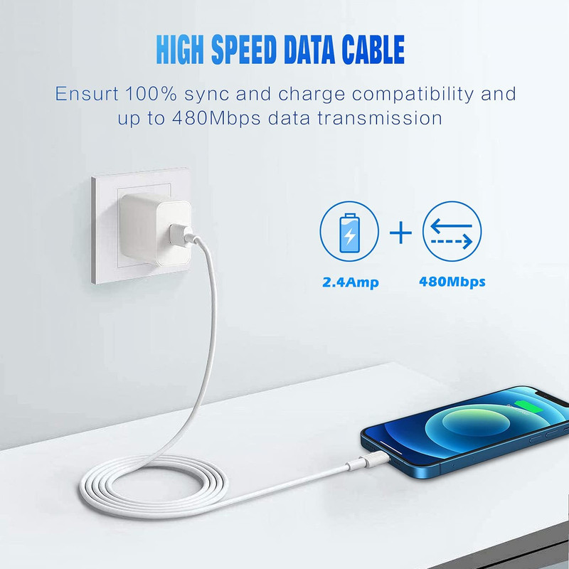 Iphone Charger 3Pack Apple Mfi Certified Apple Charger 6FT, Lightning Cable 6FT gallery