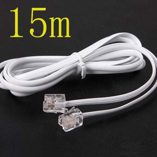 High Speed 15m 45feet RJ11 Telephone Phone ADSL Modem Line Cord Cable s
