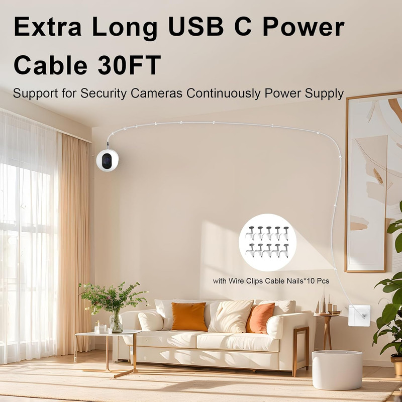 30Ft USB C Cable,60W Extra Long USBC to USBC Fast Charging Cable for Iphone 17 T gallery