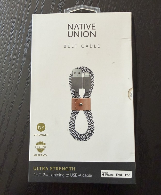 Native Union 4ft Braided Leather USB-A to MFi-Certified Lightning Cable