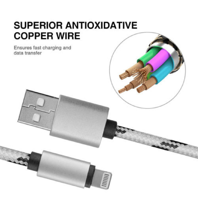 USB Cable Nylon Braided Charger Cord For Phone 14,13,12,11,X,8,7,6,5 Wholesale gallery