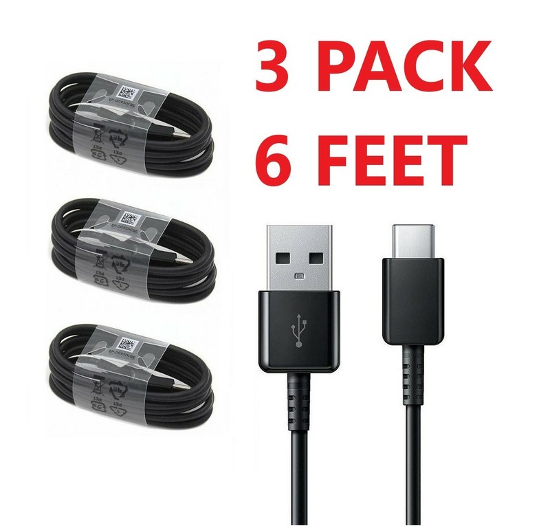 3-Pack 6FT Type C Cable Fast Charging Cord For Samsung Galaxy A12 A13 A32 A03s