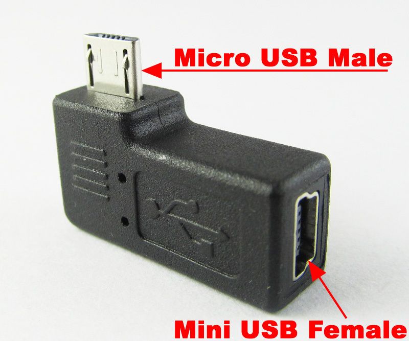 4pcs Right Angle 90D Micro 5pin Male To Mini 5pin Female USB Adapter Converter