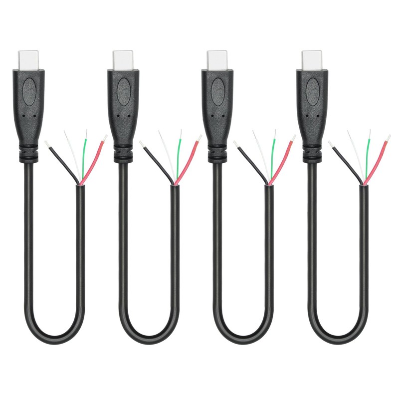 4Pcs USB 4 Pin Bare Wire 10inch, 20AWG 5V USB Plug 4 Pin Pigtail Power and Da…