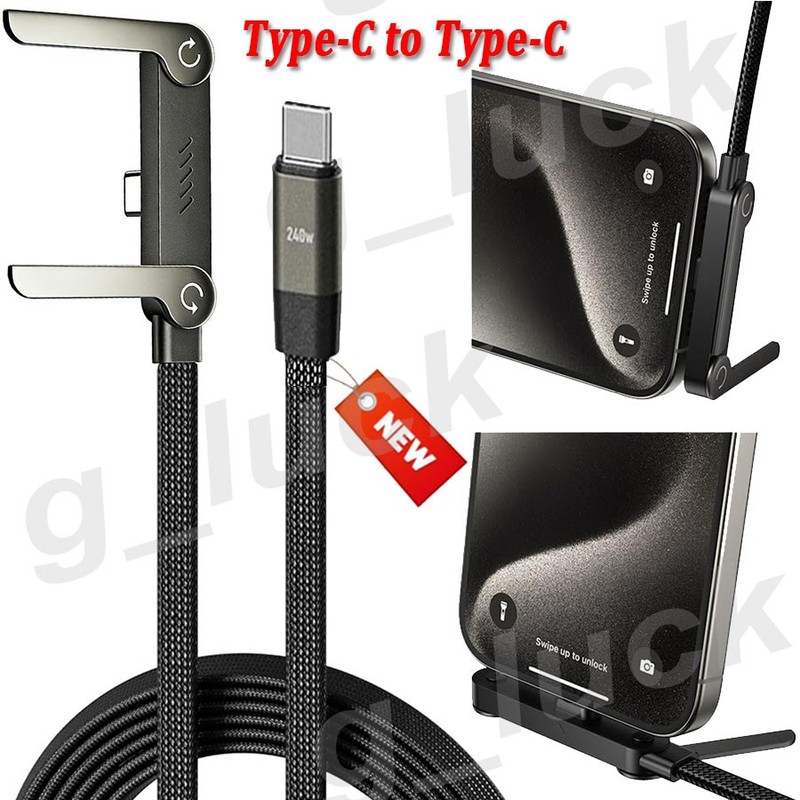 240w Fast Charging Foldable Bracket Data Cablewith Holder For All Type C Phone