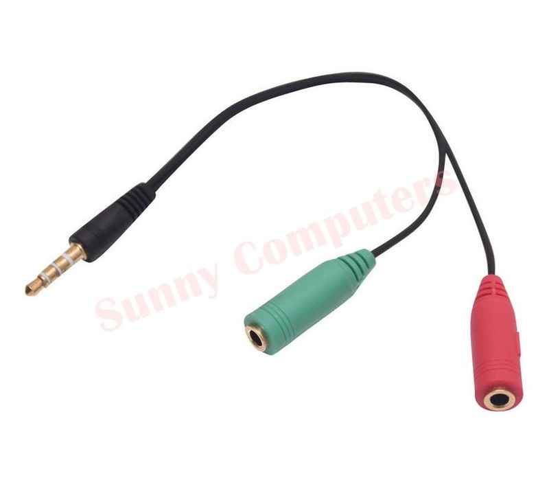 3.5mm TRRS Male to TRS Female Audio Headset Splitter Cable For iPad iPhone iPod