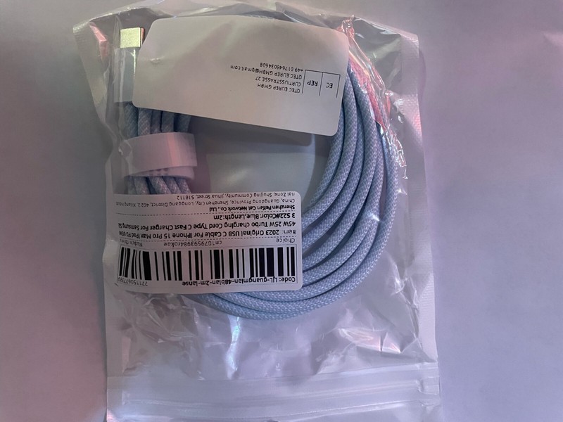 2023 BLUE USB C Cable For iPhone 15 Pro Max iPad PD 65W 45W 25W Turbo