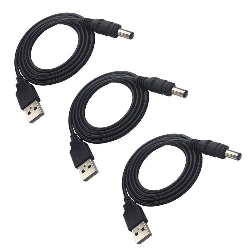DZYDZR 3 PCS 1m Extension Cable USB to DC Cable – 5V USB 2.0 Port Male to DC …