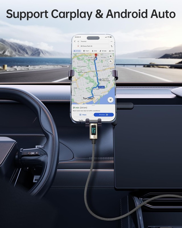 6FT USB C to USB C Cable Fast Charge, Silver Zinc Alloy & Nylon Braided Cable... gallery