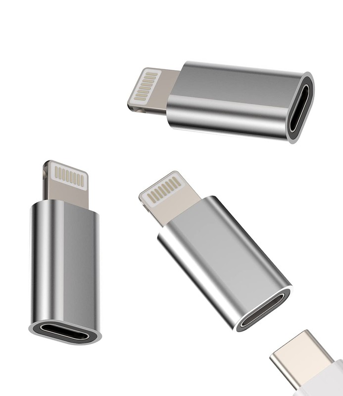 USB C Female to Lightning Male Adapter 3 Pack, Apple Mfi Certified, Compatible w