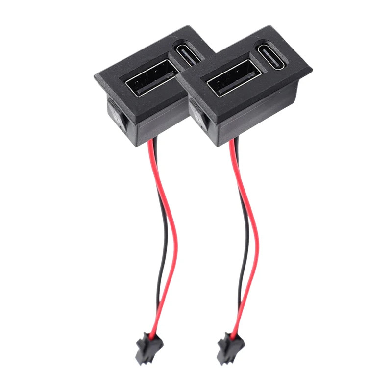 Double Layer Female Type-C Socket USB Lamp Charging Socket Power Cable Connector gallery