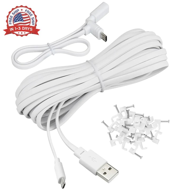 Smays 25 ft Micro USB Extension Cable Compatible with Wyze Cam v4, Wyze Cam Pan gallery