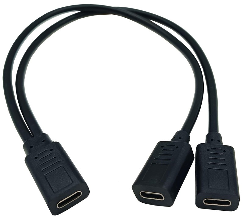 USB Splitter Charge Cable,1 Feet USB Female to 2 Dual Female Y Splitter Exten…