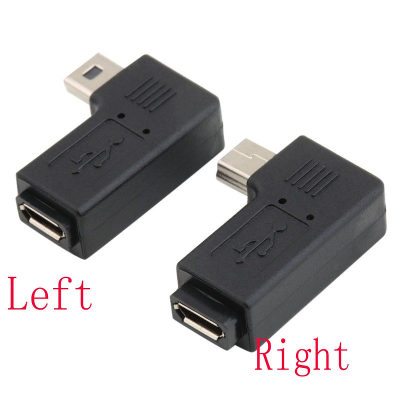 90 Degree Right Left Angle Mini USB Type A Male To Micro USB Female Adapter gallery