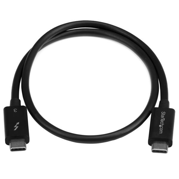 StarTech Thunderbolt 3 Cable 0.5 m (1.6 ft) Male/Male TBLT34MM50CM - Black gallery