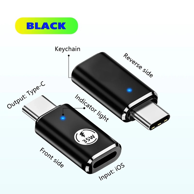 35W USB-C Male to iOS Female Adapter + lanyard For iPhone 15 Pro Max 15 Plus lot