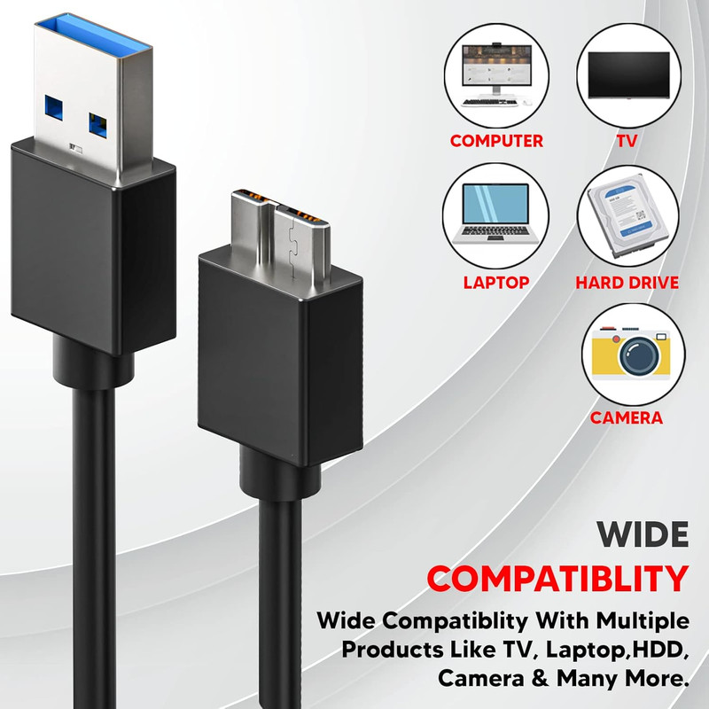 Micro USB 3.0 Cable High Speed Data SYNC For HDD External Hard Drive LOT gallery