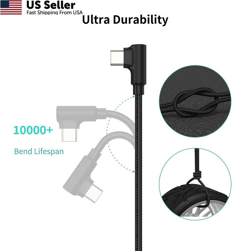 1ft Right Angle USB C Cable Fast Charging, 3 Pack 90 Degree Angled 1FT, USB-C gallery
