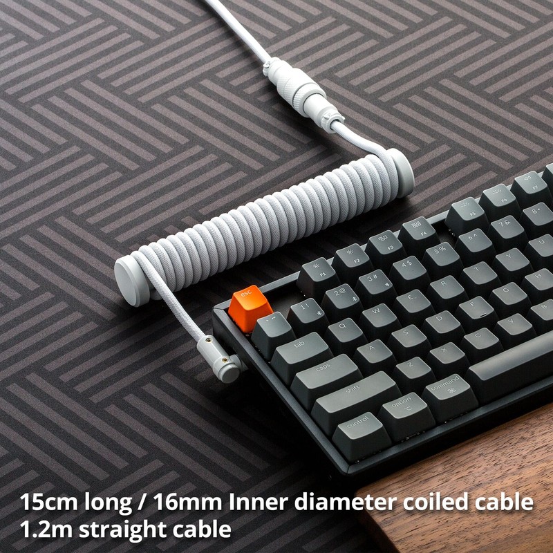 Pro Custom Coiled USB C Cable for Gaming Keyboard, Metal Aviator Mechanical K... gallery