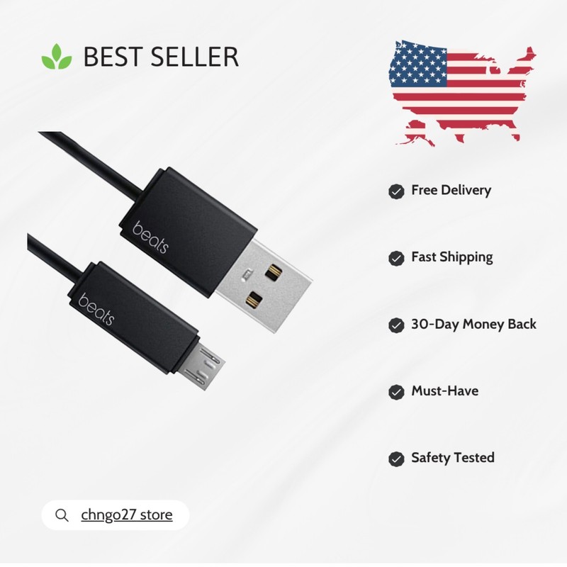 Reliable Micro USB Power Supply Cable for Beats – Data Transfer & Heat Resistant