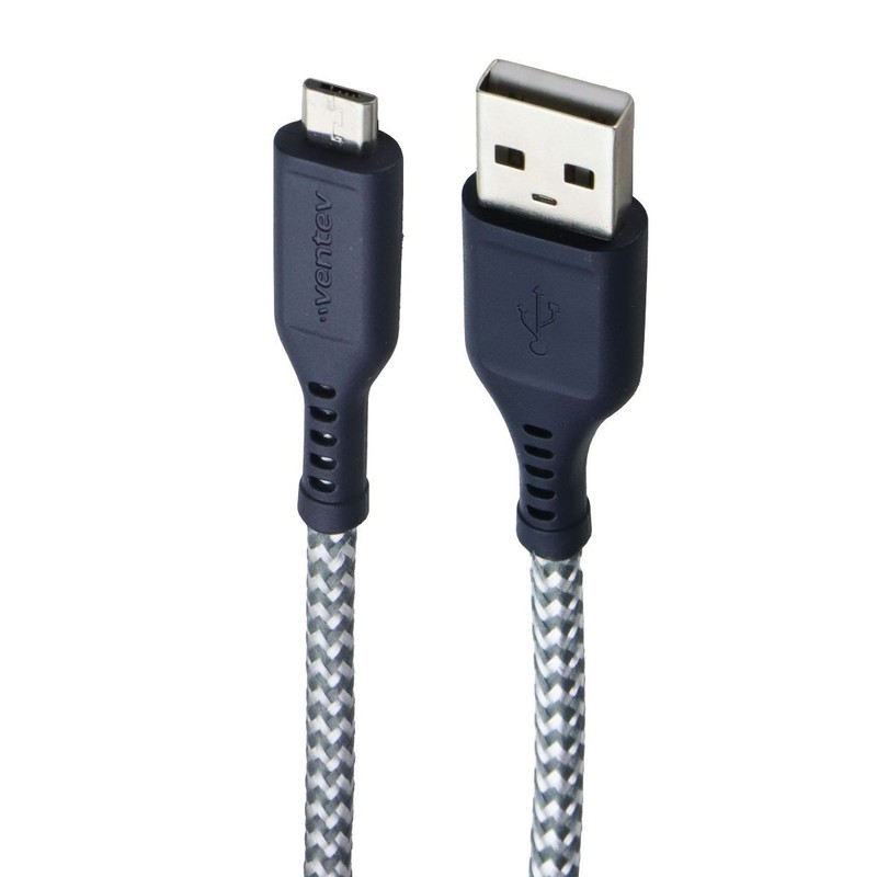 Ventev 6 Foot Braided High Speed USB-A to Micro-USB Cable – Gray