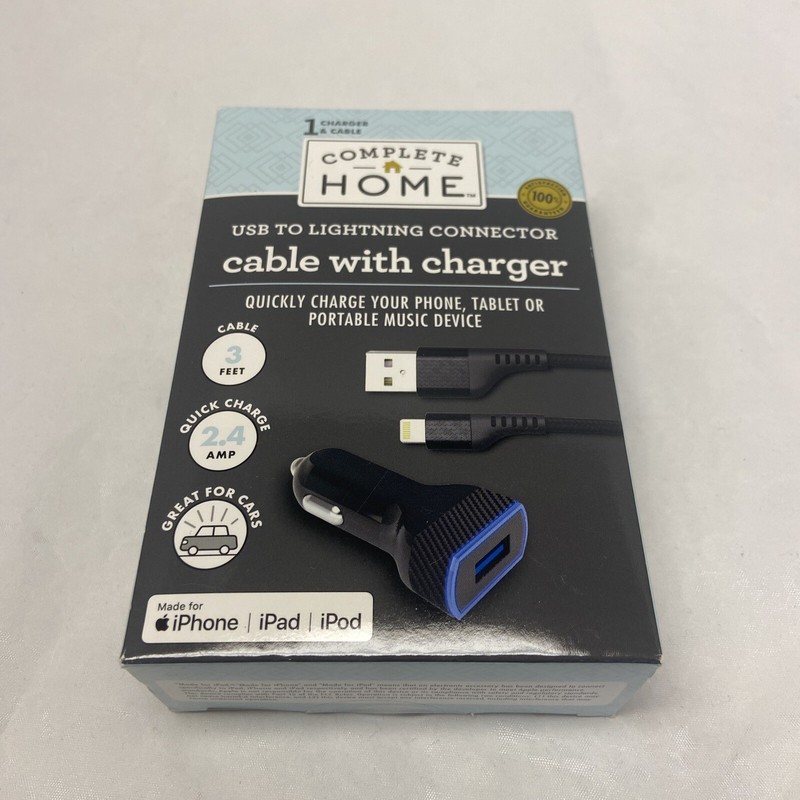 Complete Home Micro USB Cable With Charger - 3 Foot - #320729