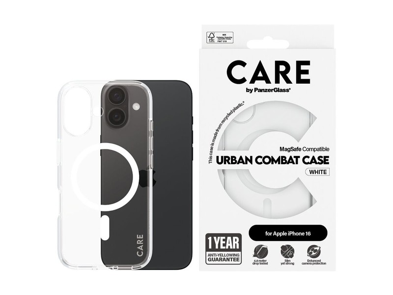 PanzerGlass CARE by Case Flagship White MagSafe iPhone 16 Accessories 1337
