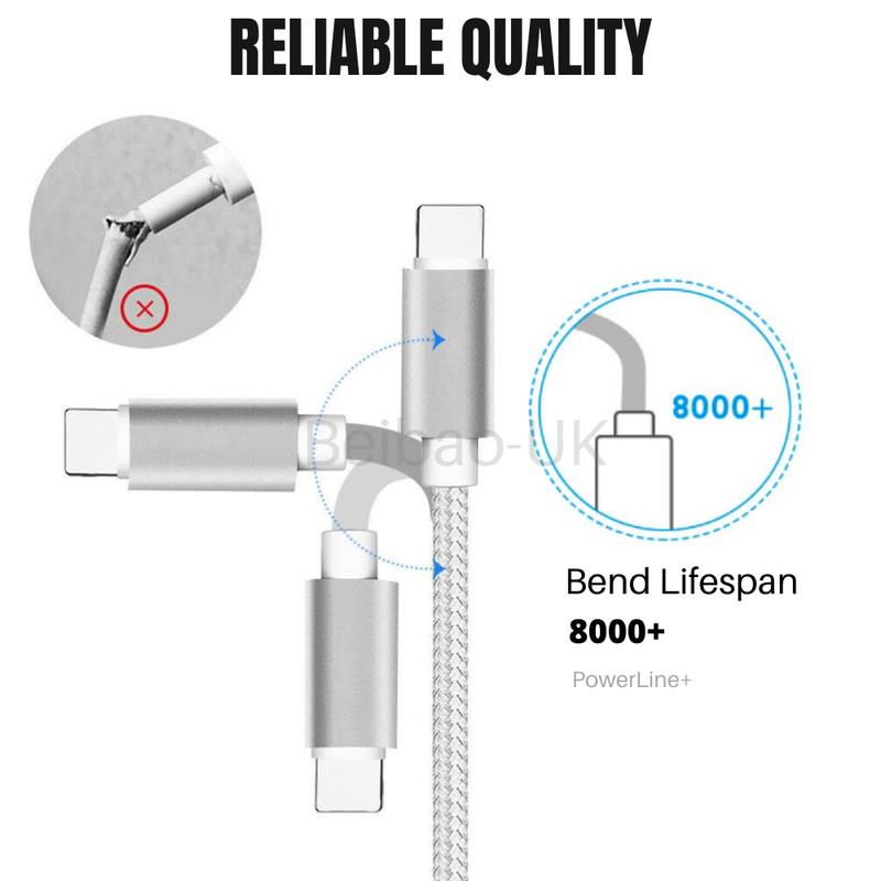 3 Pack 10Ft USB Charger Cable Braided For Apple iPhone 12 XR Charging Data Cord gallery