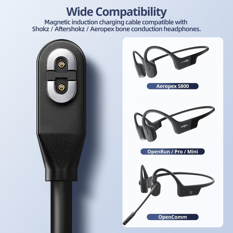 2Pack USB C Magnetic Charging Cable for Shokz, Magnetic Induction Charging Ca... gallery