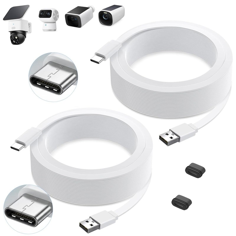 2Pack Power Cable for eufy SoloCam S220/S340, C210, USB -Extension Cable for ...