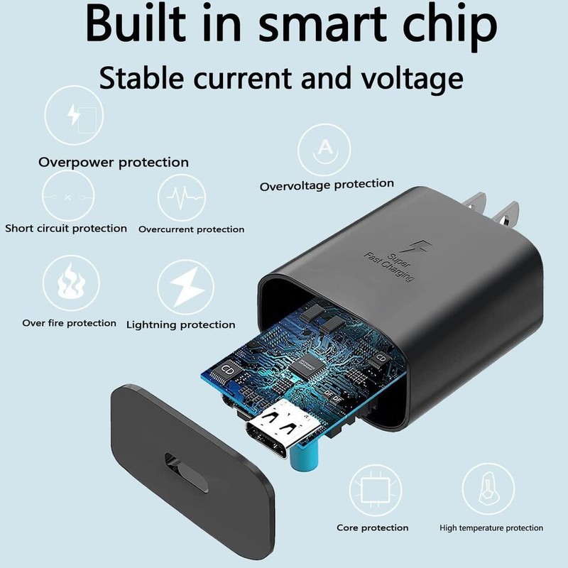 Black 45W Super Fast Charger Plug USB C-C Cable Samsung S23 Ultra S23+ S23-S20 gallery