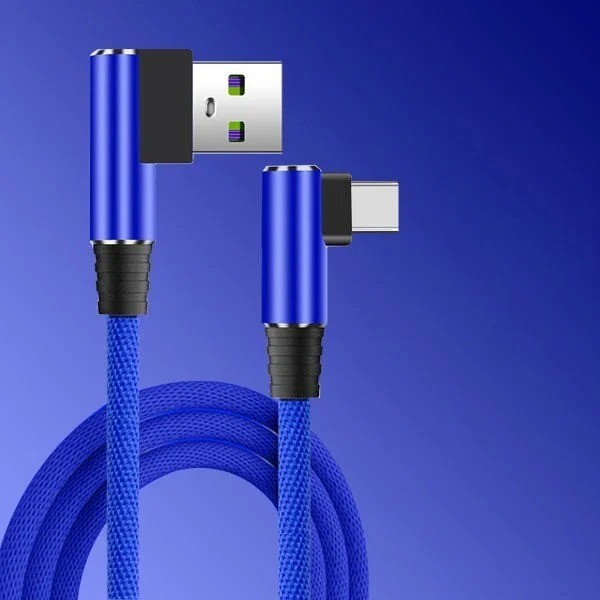 90 Degree USB to USB C Fast Charging Cable 40W for Samsung Huawei Xiaomi