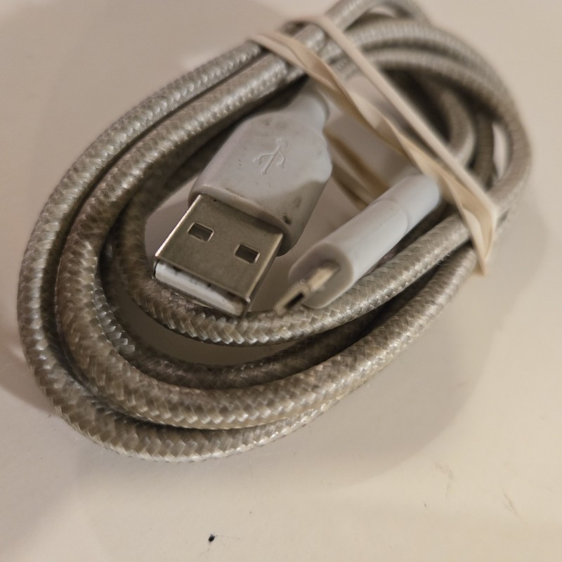 5-Foot Braided Micro USB Cable Gray Charging Data Cord Fast Sync Durable
