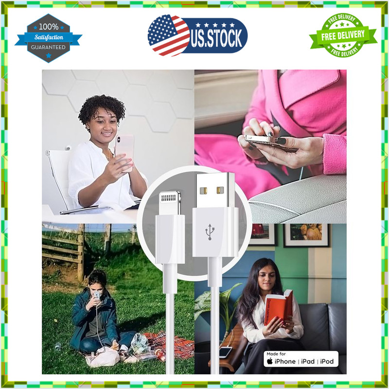 3-Pack 3ft MFi Certified Lightning Cables–USB to Lightning, Fast Charging & Sync gallery