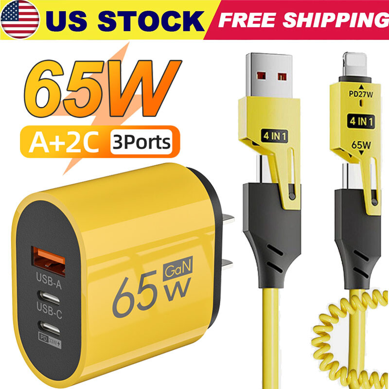 65W Fast Charging USB Type C Wall Charger For iPhone Samsung Google Motorola gallery