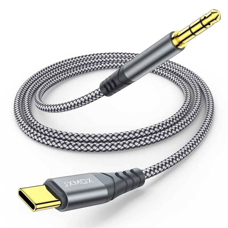 USB C to 3.5mm Audio Aux Jack Cable (4ft), Type C to 3.5mm Headphone Car Stereo