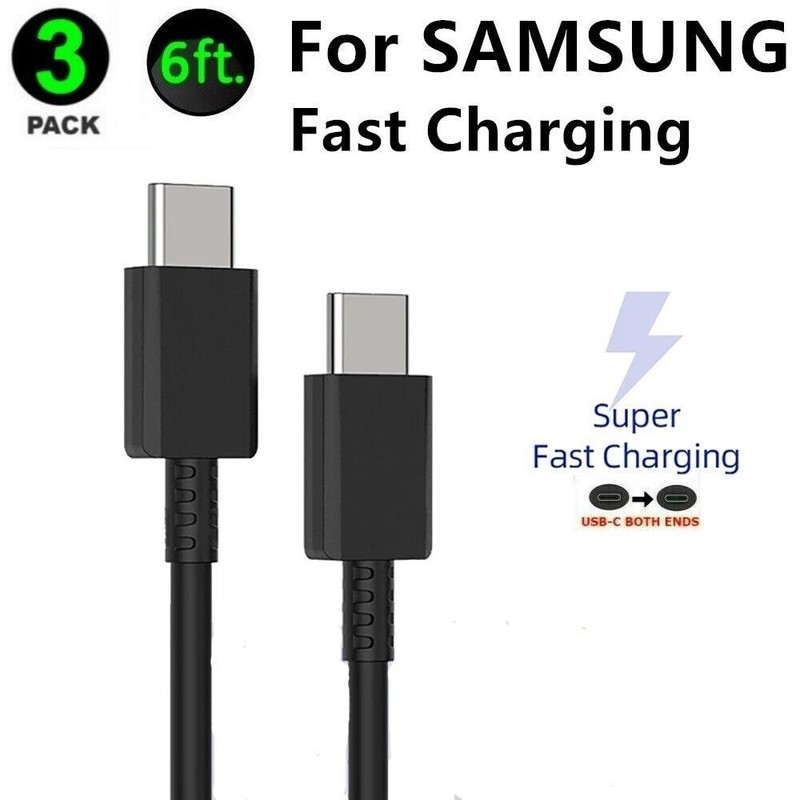 3 Pack 6FT USB-C to USB-C Cable Fast Charge Type C Charging Cord Rapid Charger