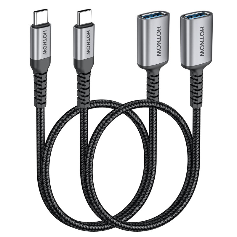 USB Female to USB C Male Cable 1.5FT 2Pack, USB C to USB A Adapter 10Gbps