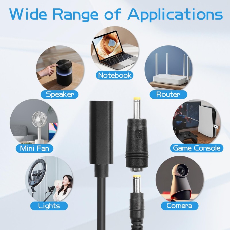 USB to DC Adapters Cable, Type-C to DC PD 65W Power Charging Cable, Barrel PD... gallery