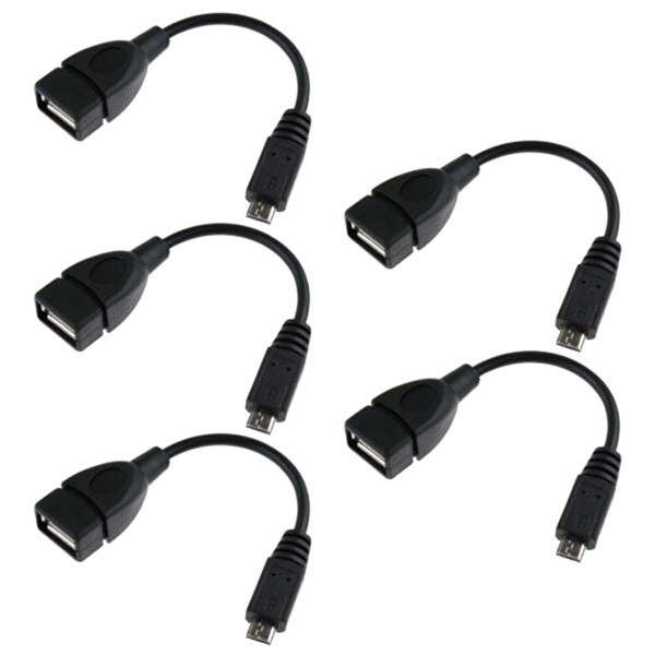 5x USB Micro B Male to Type A Female OTG Adapter Converter Cable Samsung LG HTC