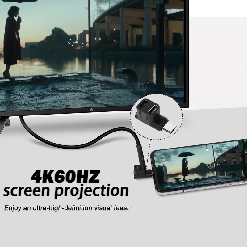 1 to 2 USB C 3.1 90 ° Angle Adapter 10Gbps USB 3.1 Type C Male to USB C3.1+US... gallery