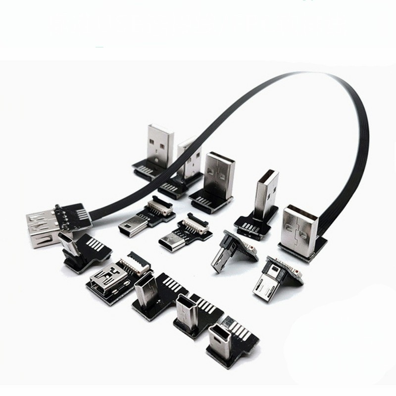 USB connector FFC Type C Extension Cable 90 Degree Adapter FPC Ribbon Flat Cable gallery