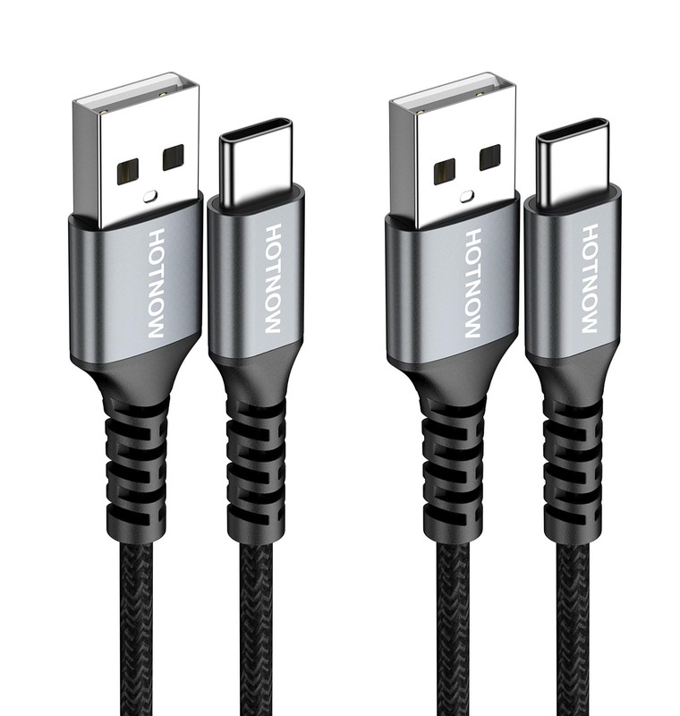 USB to USB C Cable 10FT 2Pack, Nylon Braided 3A Fast Charging – Long Distance