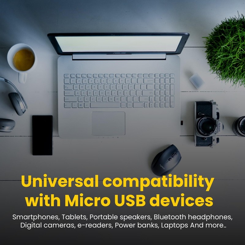 2 Pack Fast Charging Micro USB Cable Data Sync Android Cord Tablet 15 FT gallery