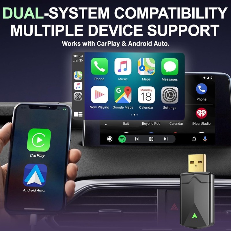 ZOUHOE Wireless CarPlay Adapter– Android Auto Wireless Adapter, 5.8GHz Wi-Fi ... gallery