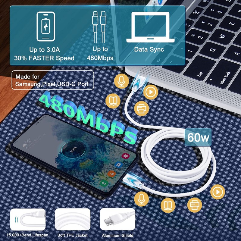 Fast Charging USB C Charger Cord Android For Samsung Galaxy A17 Cable Wire gallery