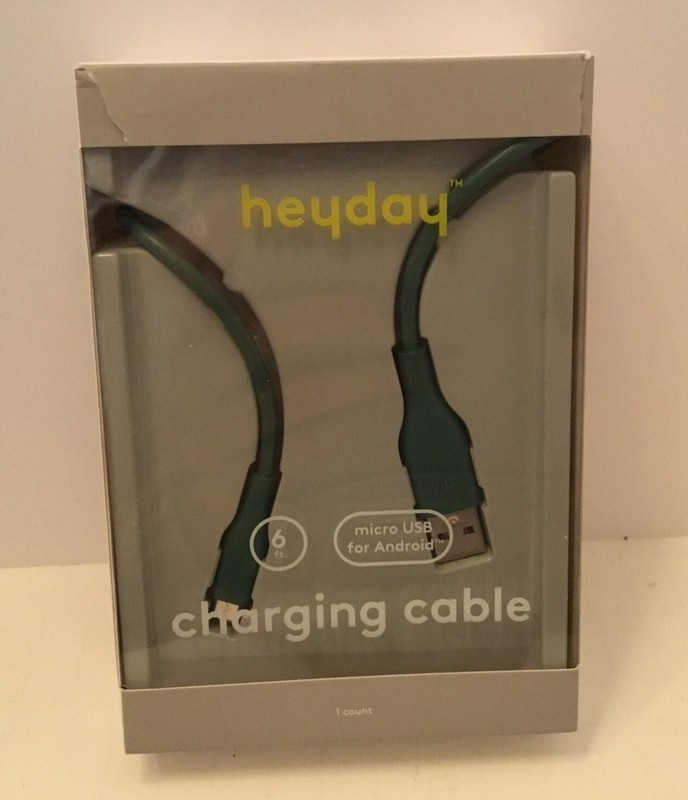 Heyday Charging Cable 6ft. Micro USB for Android Green