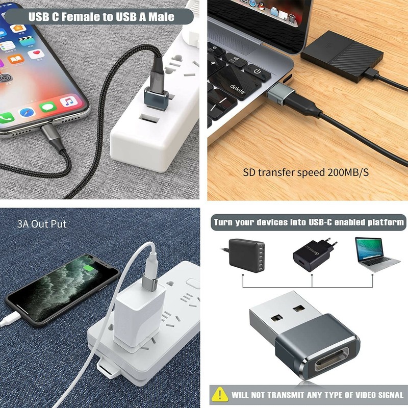 For USB C Female to USB A Male Transform Durable Cable Adapter with 3 Pack gallery
