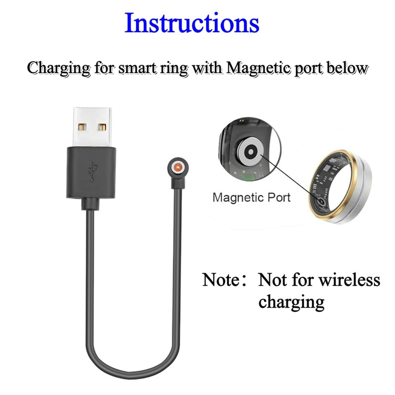 2 Pcs Magnetic Smart Ring Charger Cable, 4Mm 1-Pin Replacement Charging Cord for gallery