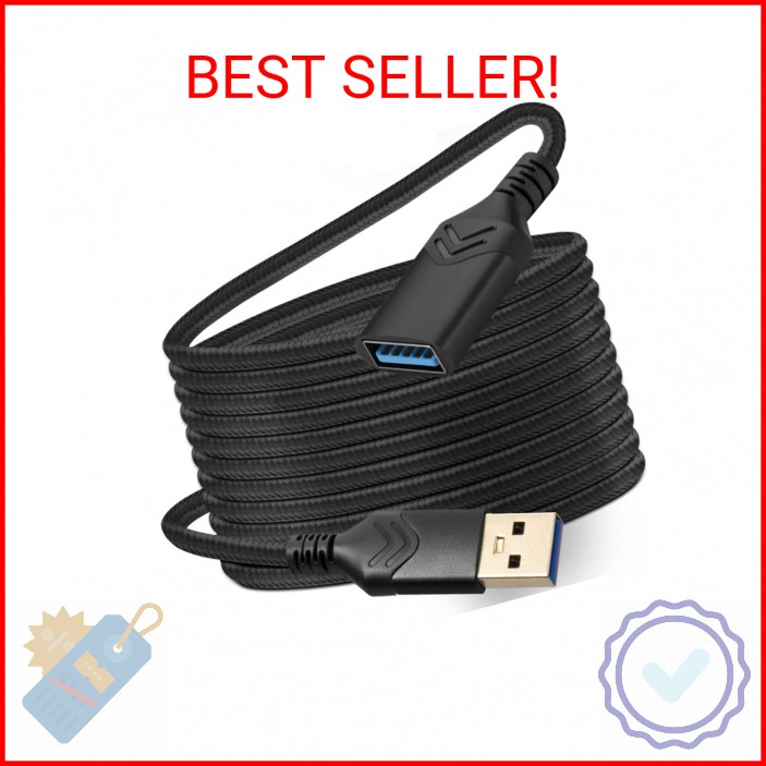 USB 3.0 Extension Cable, 15FT High Speed Extension Cable USB A Male to Female Ex